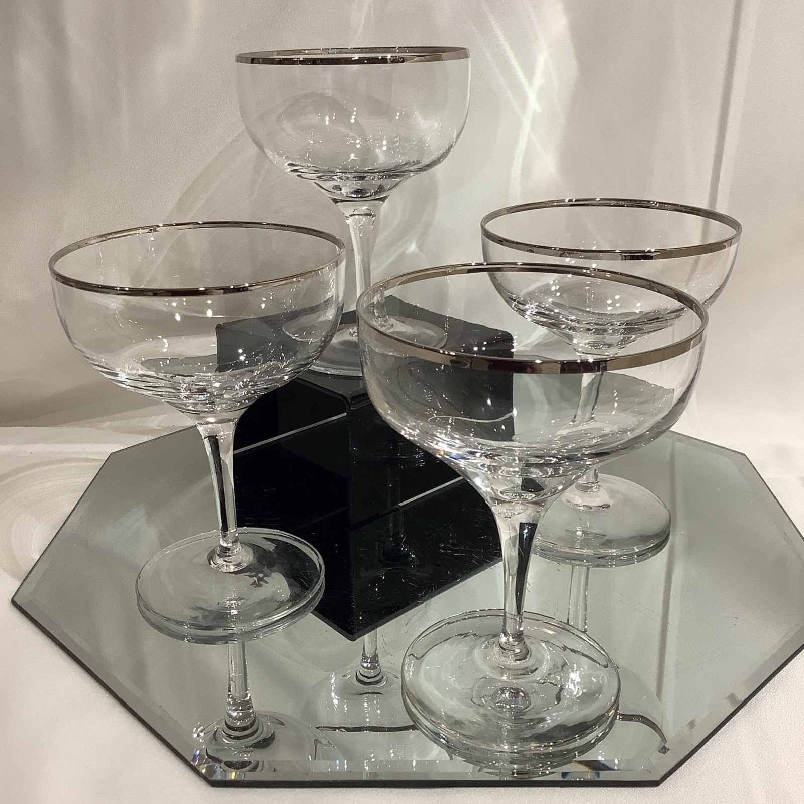 Lenox Solitaire Platinum Crystal 5” Champagne Glass - Set of 4