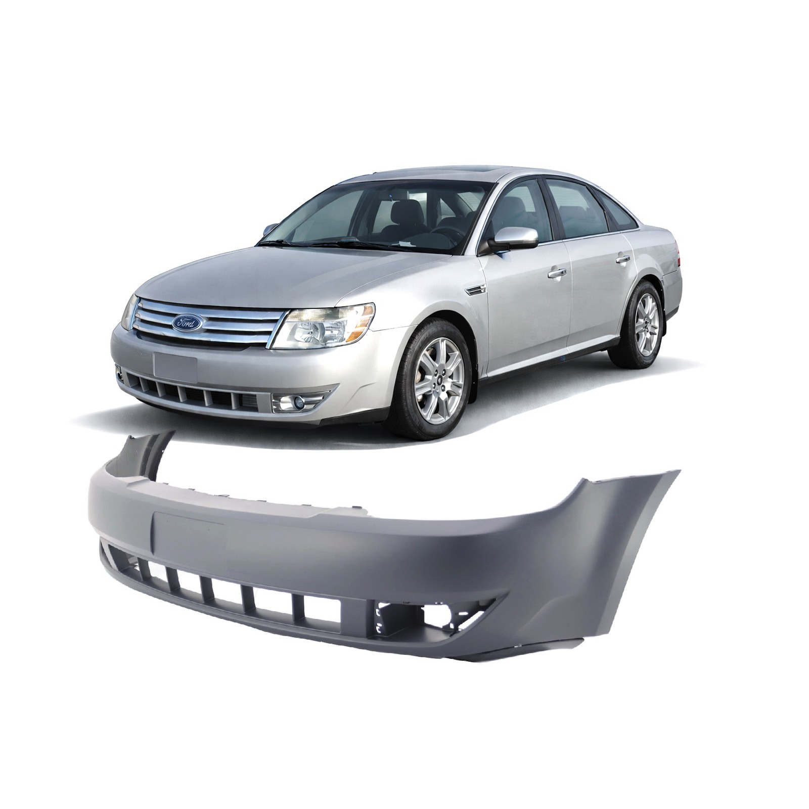 2008-2009 Ford Taurus Sedan Primed Front Bumper Cover FO1000620 8G1Z17D957AAPTM