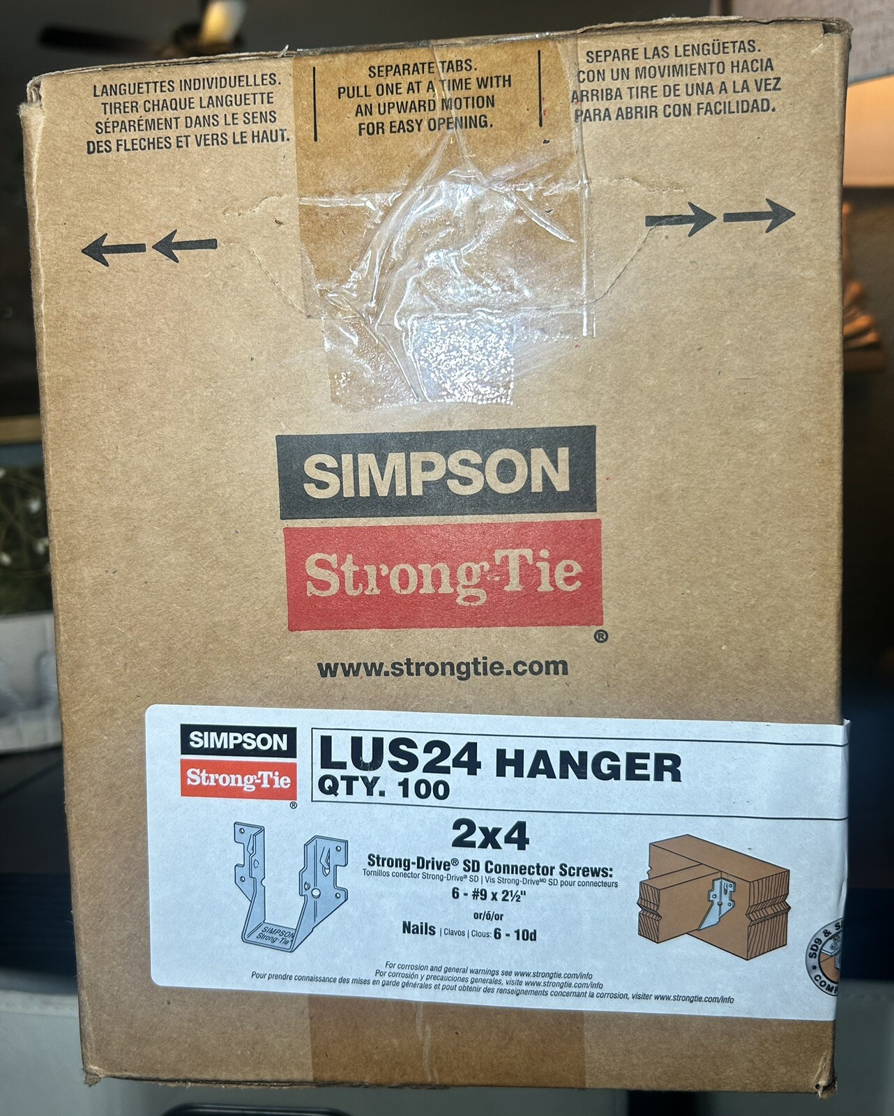 QTY. 100 Simpson Strong-Tie Joist Hanger LUS24 QTY. 100 Simpson Strong-Tie Joist Hanger LUS24