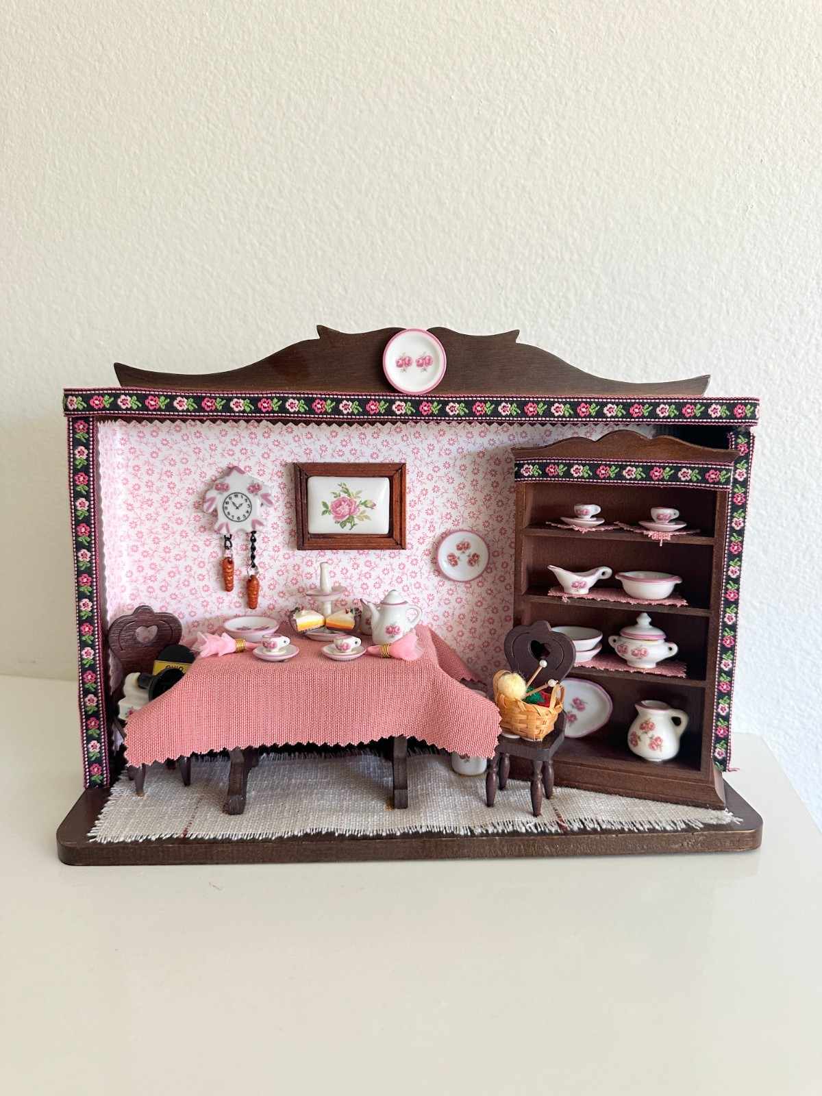 Vtg Miniature Reutter Porzellan Parlor Tea Dining Room Diorama 1996 Germany