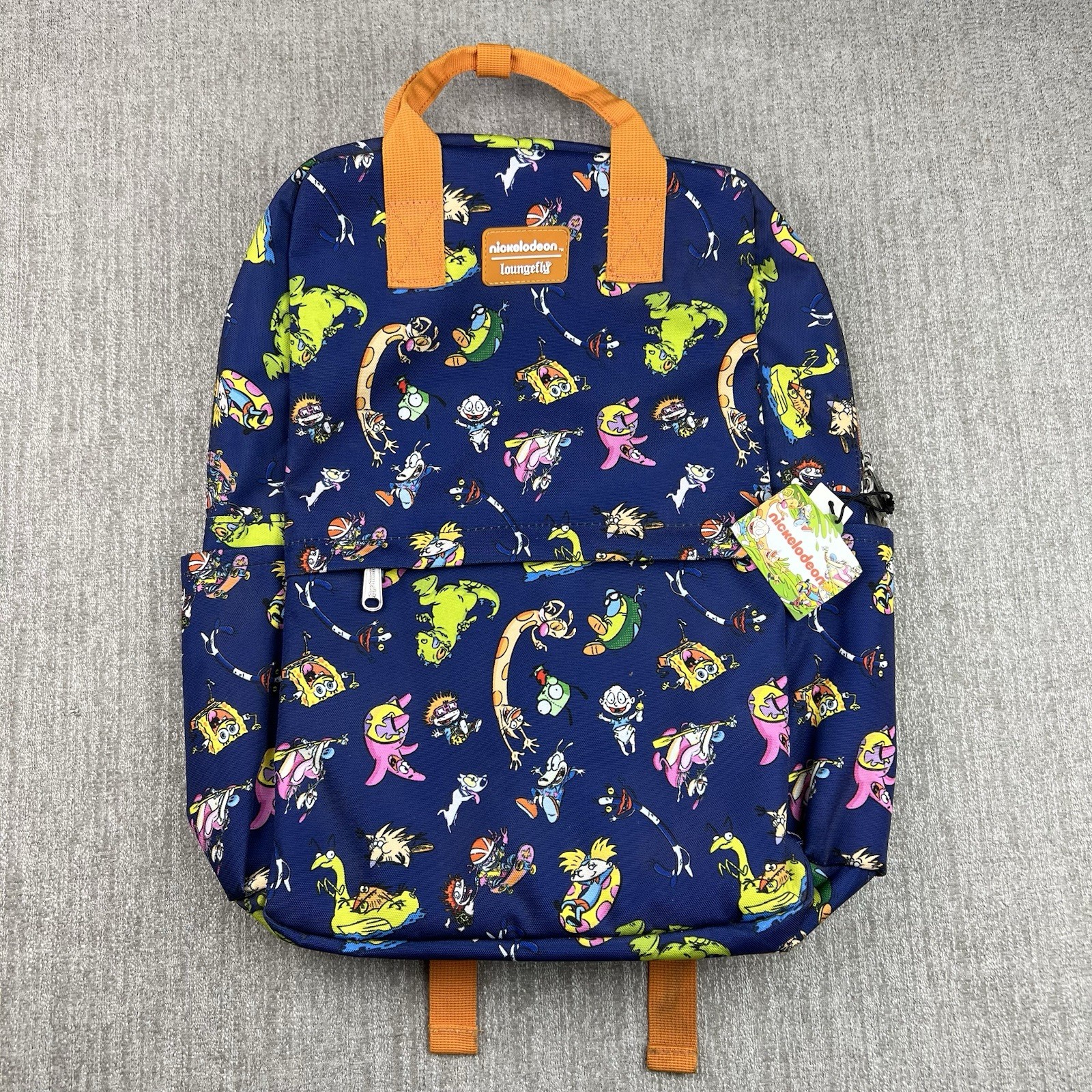 Loungefly Nickelodeon Original Cartoon Characters AOP Nylon Backpack 17 inches