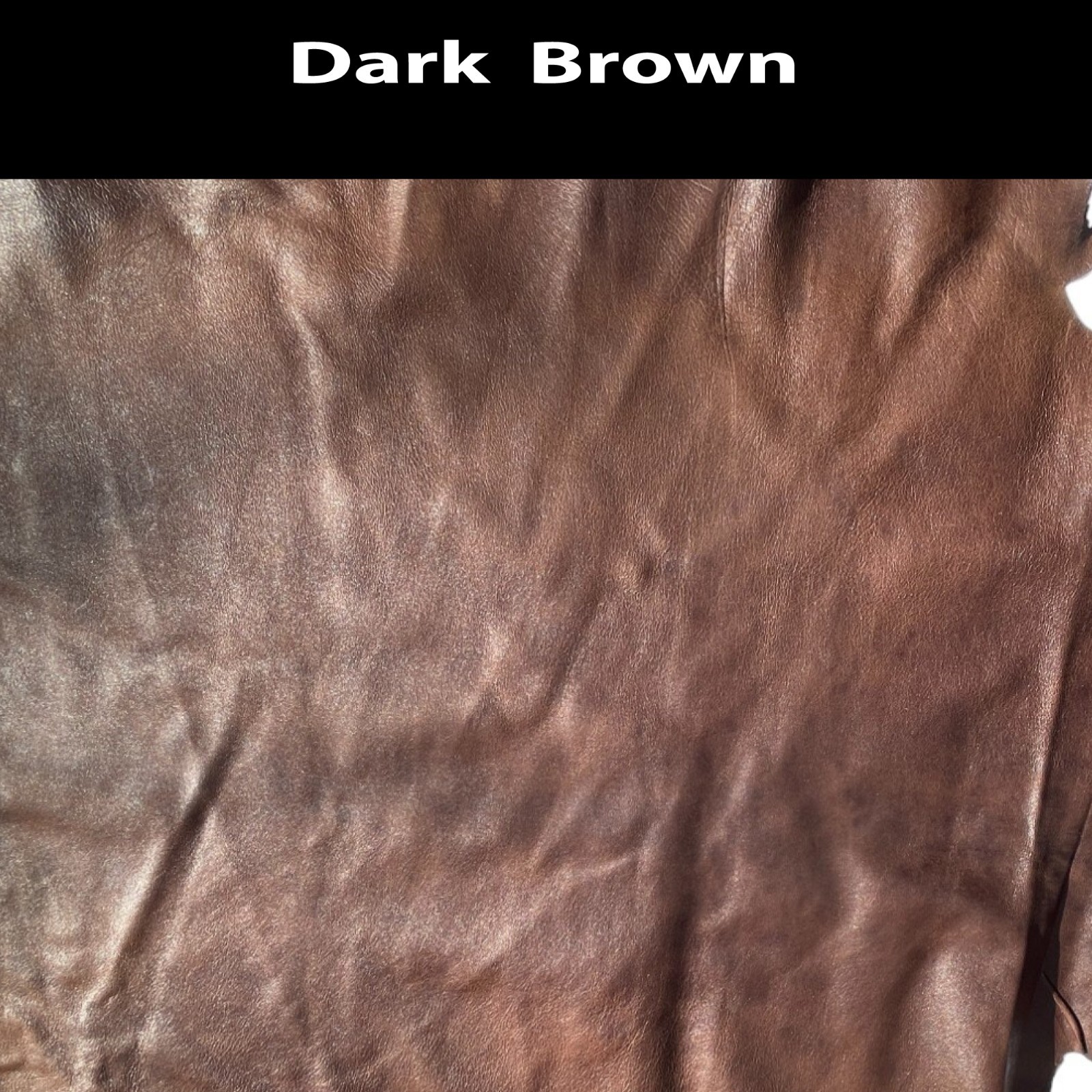 Genuine Sheepskin Lambskin Hide 5-7 Sq Ft Soft Leather Dark Brown