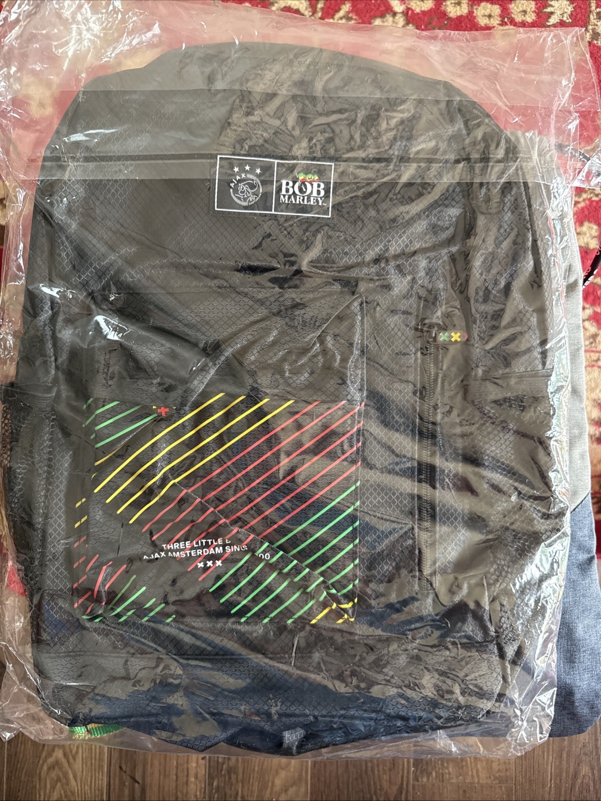 Ajax FC Bob Marley Three Little Birds Backpack Computer Bag Travel Bag NWT RARE Ajax FC Bob Marley Three Little Birds Backpack Computer Bag Travel Bag NWT RARE
