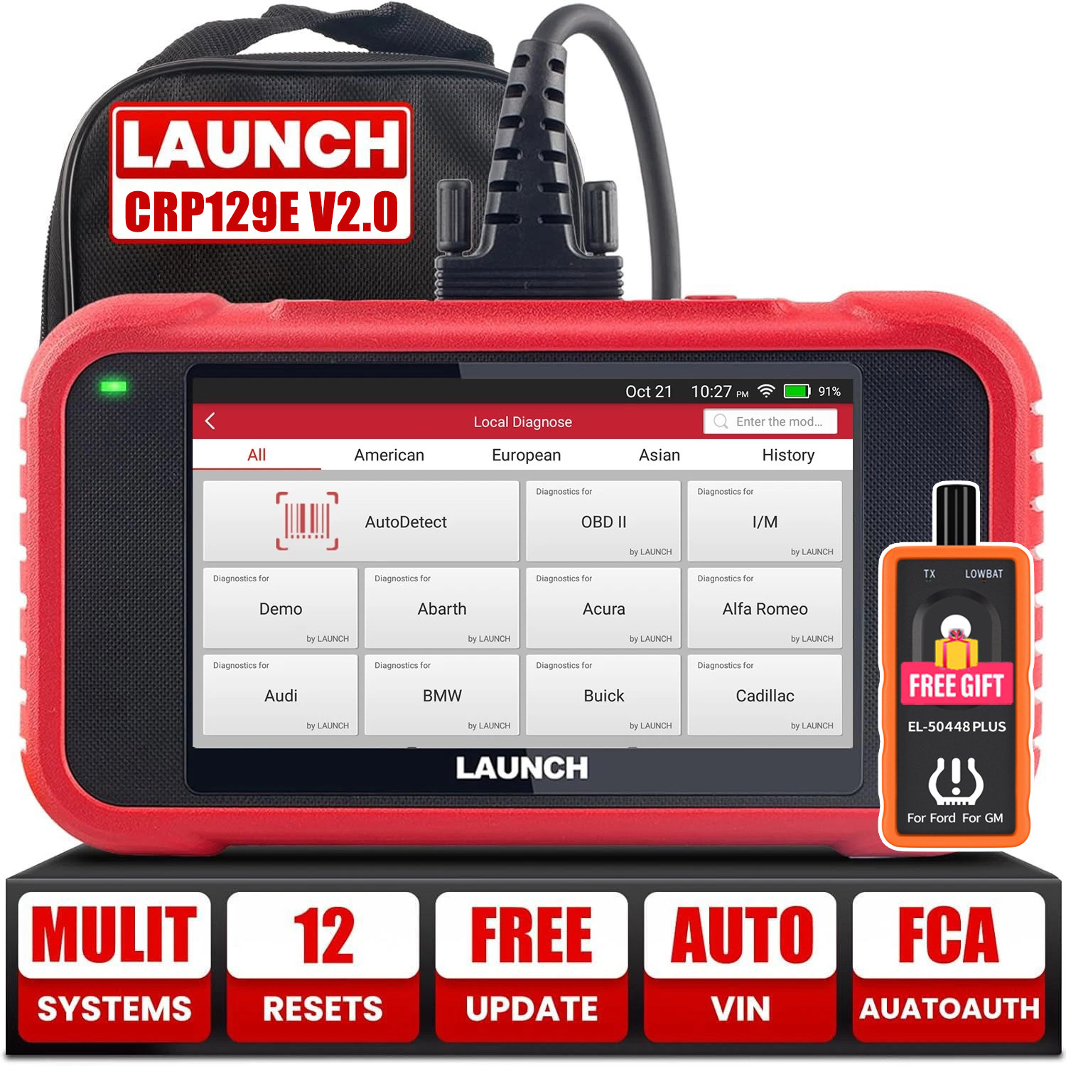 2026 LAUNCH CRP129E V2.0 Car Diagnostic Tool Scanner TPMS DPF Injector Coding