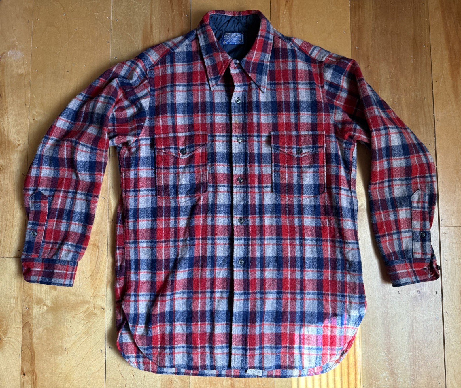 Vtg 70s Pendleton Board Shirt Wool USA Made Plaid Size 17 Large NICE Vtg 70s Pendleton Board Shirt Wool USA Made Plaid Size 17 Large NICE