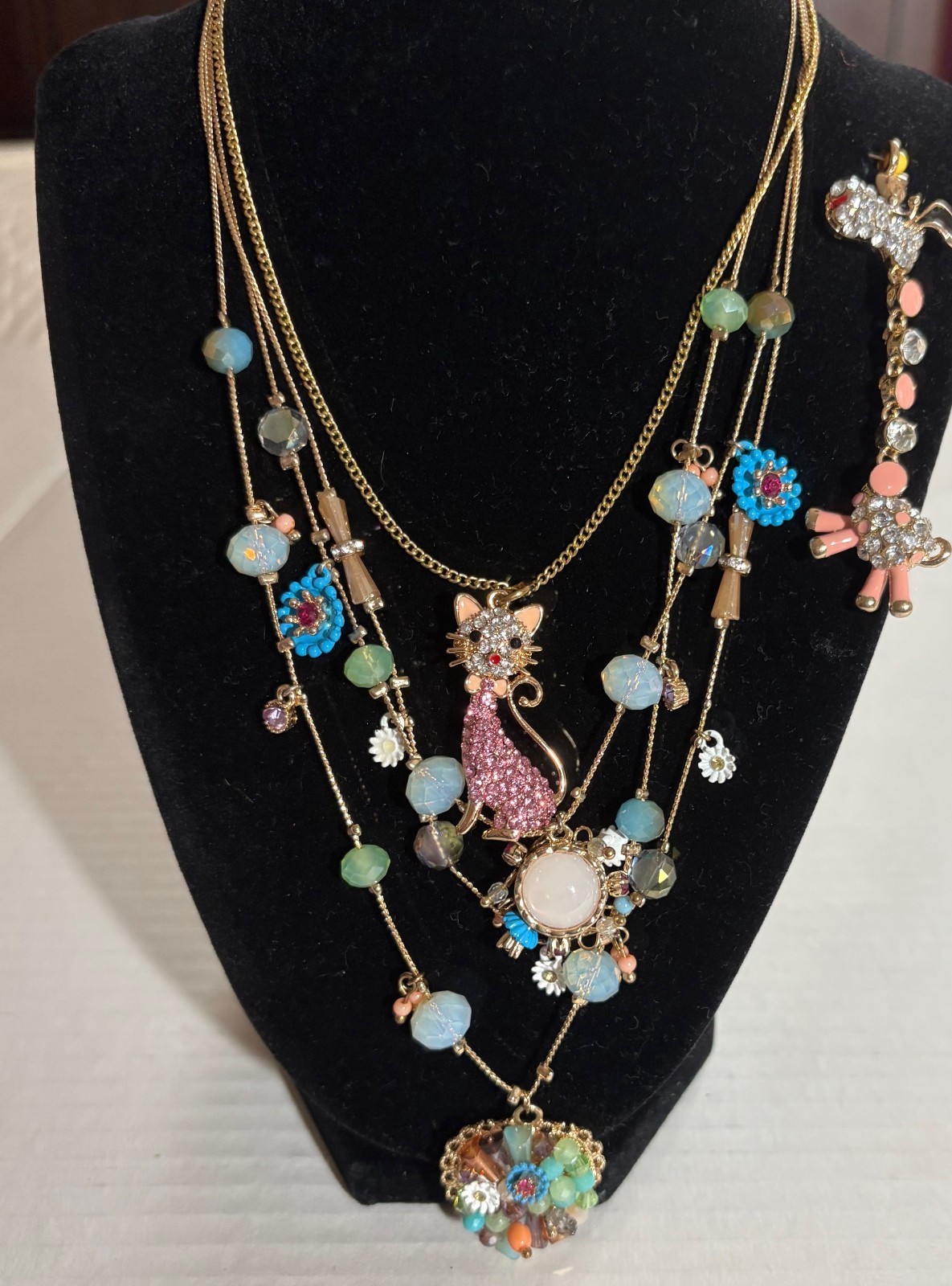 Betsey Johnson 3 Piece Jewelry Lot - Necklace and 2 Pendants