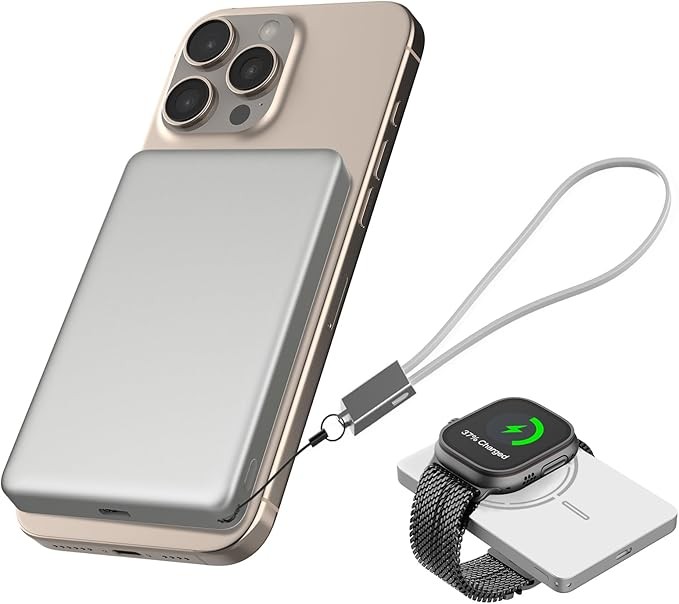 Ultra Slim Magnetic Wireless Power Bank Portable 5000mAh 20W PD Fast Charging Ultra Slim Magnetic Wireless Power Bank Portable 5000mAh 20W PD Fast Charging