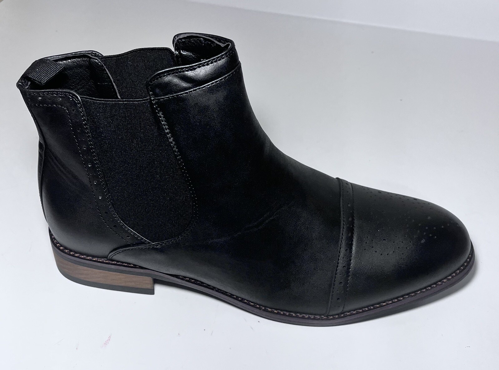 Vance Co. Men\'s Garrett Cap Toe Chelsea Boot Black US 14