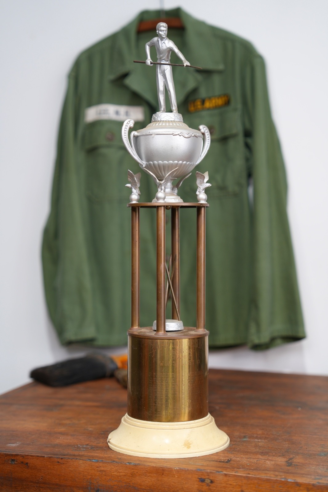 Vintage Billiards Pool Trophy Antique Brass Dodge Brothers 1950s Champs Vintage Billiards Pool Trophy Antique Brass Dodge Brothers 1950s Champs