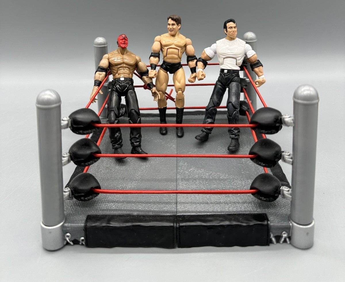 WWE Jakks Deluxe Build N Brawl Series 1 - 100% Complete Ring w/ 3 Figures