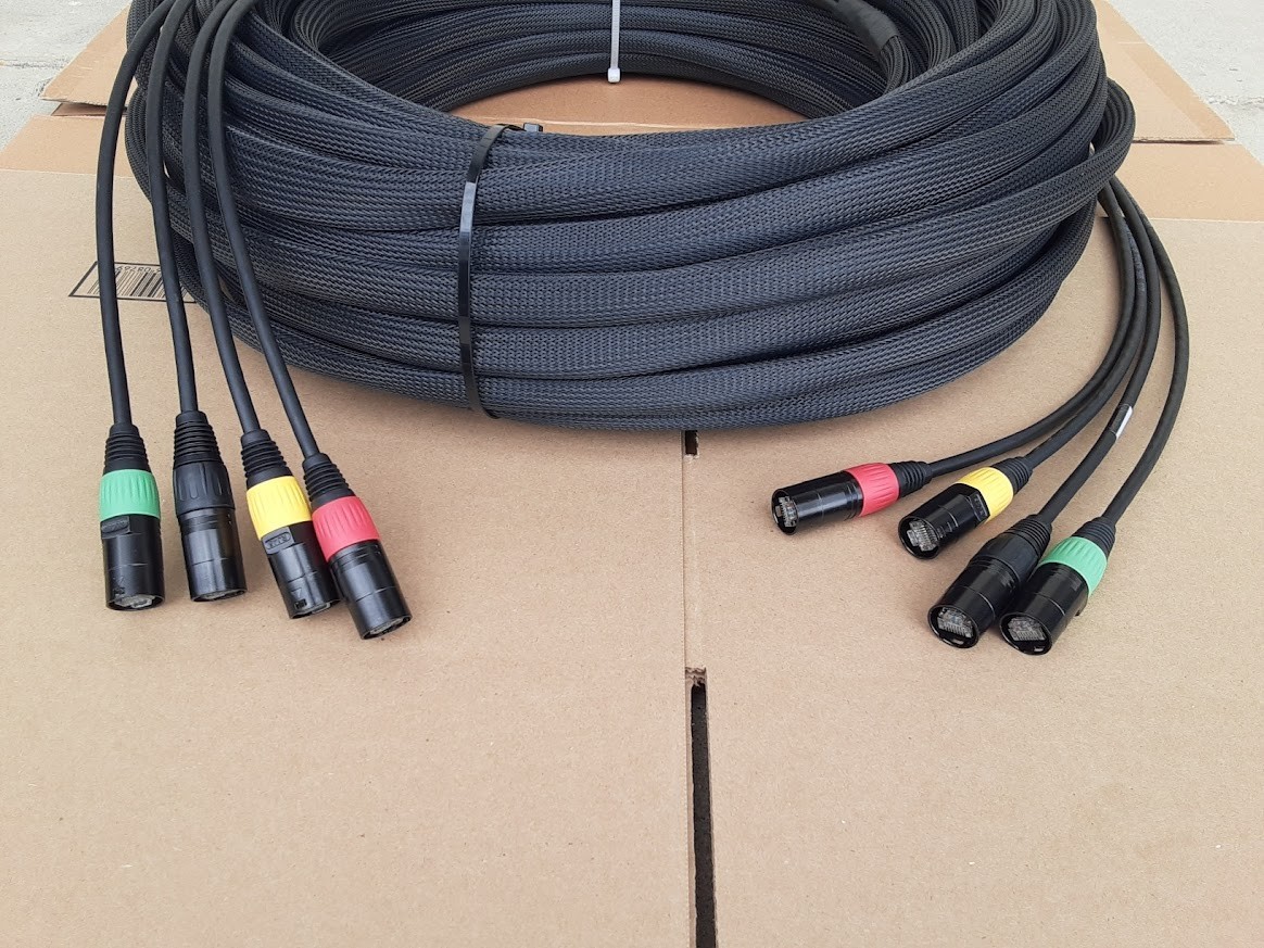 150 FT 4Channel CAT-6 Snake Tactical Shielded w/Neutrik Ethercon Digital Audio