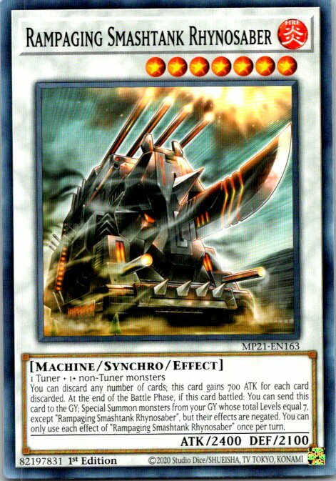 Rampaging Smashtank Rhynosaber MP21-EN163 Yu-Gi-Oh Card NM 1st Edition