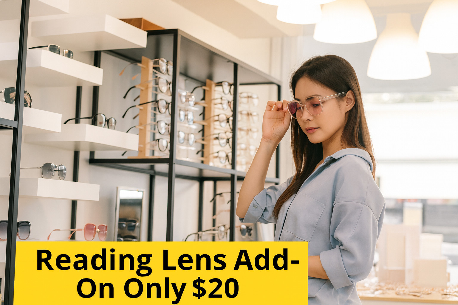 Upgrade Your Frames $20 Custom Reading Lenses Installed on Frames in Our Store