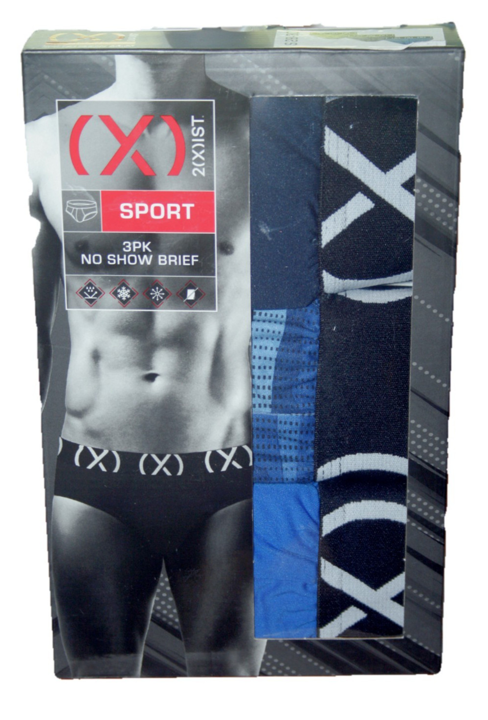 Men\'s 2xist Briefs Underwear Sport  No Show 3 Pack M (32-34)