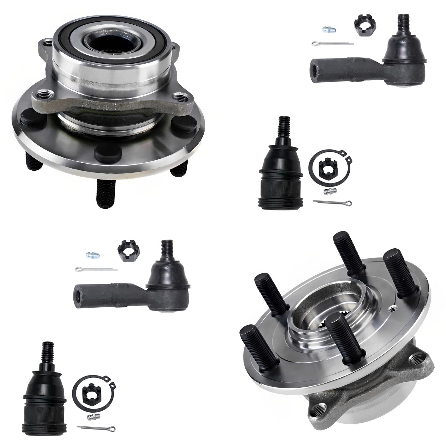 5-Lug Front Ball Joints Tie Rods Wheel Hubs for 2011-2017 Honda Odyssey 5-Lug Front Ball Joints Tie Rods Wheel Hubs for 2011-2017 Honda Odyssey