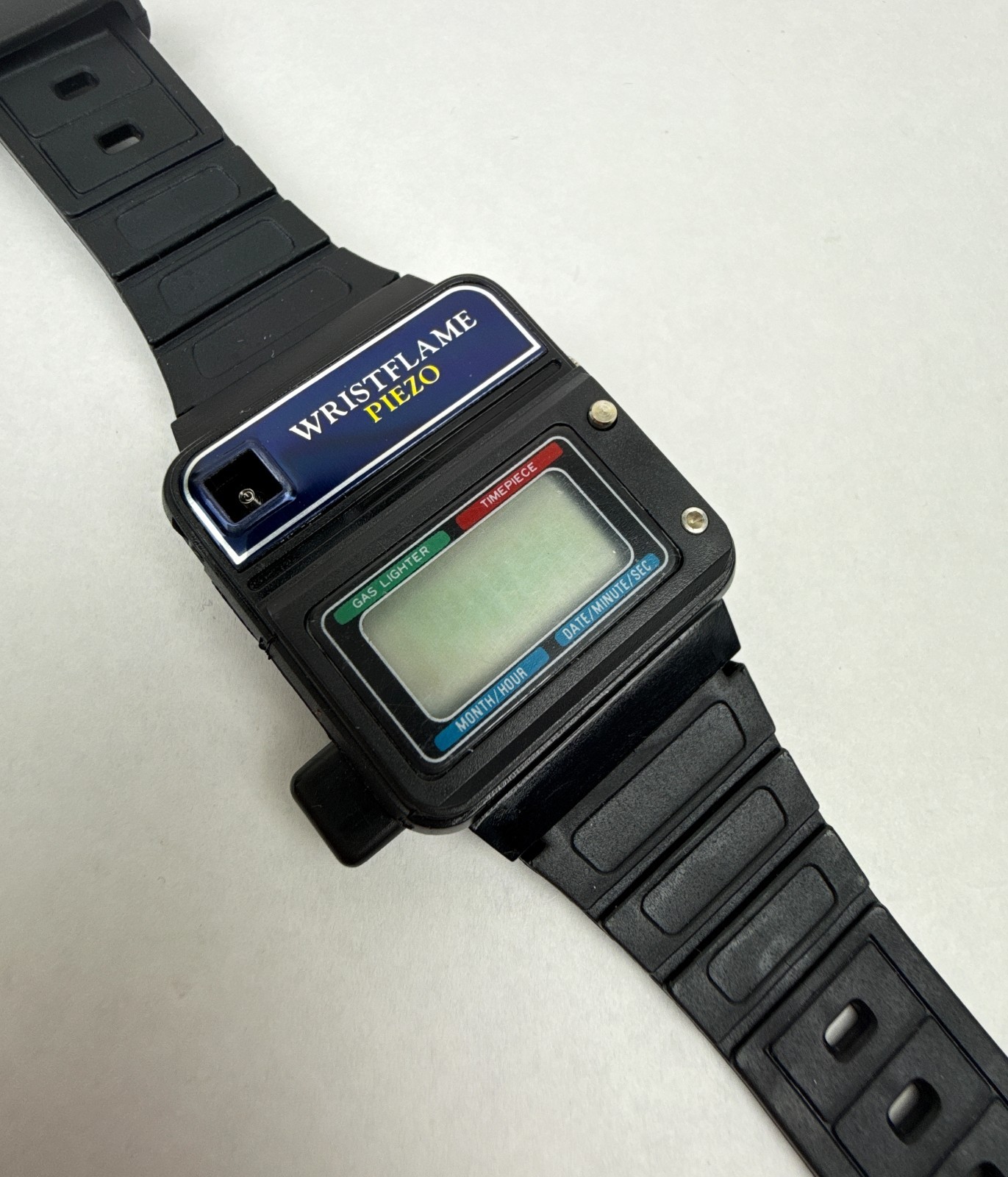 1980s Protime Wristflame Piezo Digital LCD Watch & Lighter - Repair or Parts