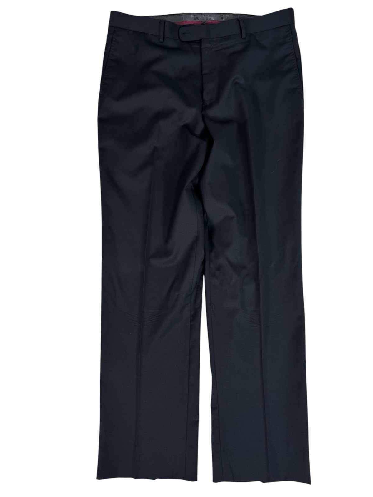Paulo Solari Black Flat Front Mid-Rise Straight Leg Dress Pants Men\'s 36 X 32