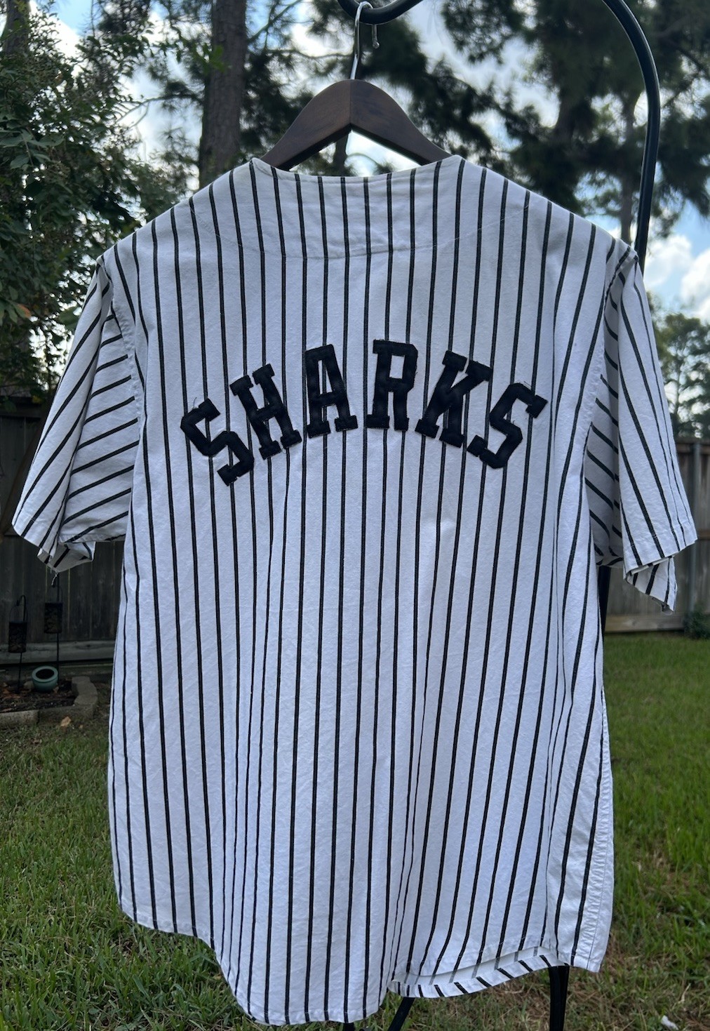 Vintage Rare San Jose Sharks Chalk Line Pinstripe Baseball Jersey Mens Size L