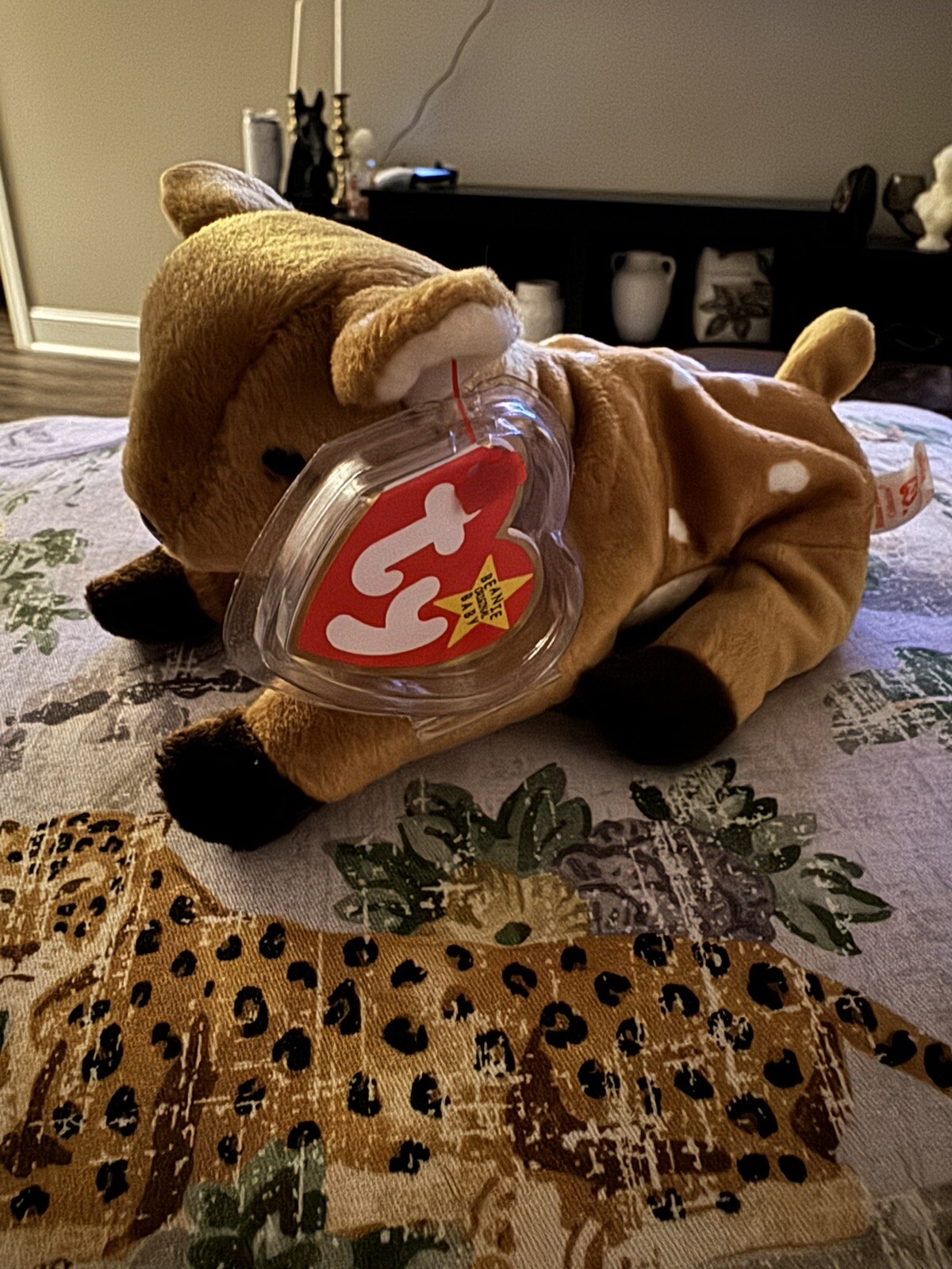 Rare retired ~Whisper~ fawn deer beanie baby with ~Error Tags~