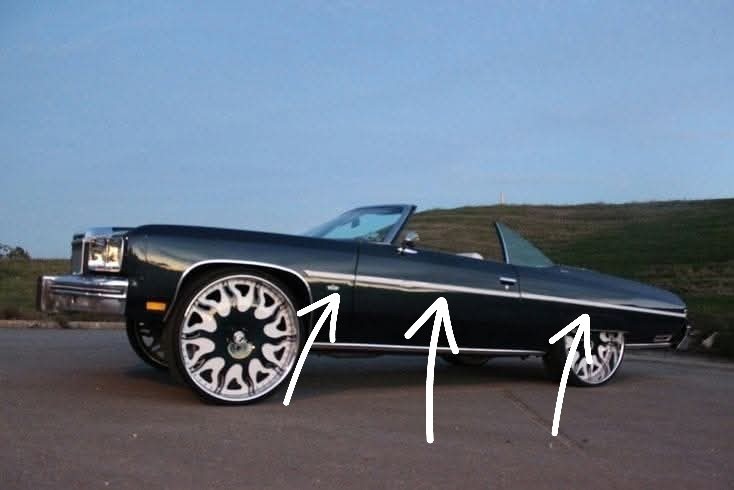 1975, 1976 Impala Caprice 2 Door beltline rubber insert (Colors Grey)