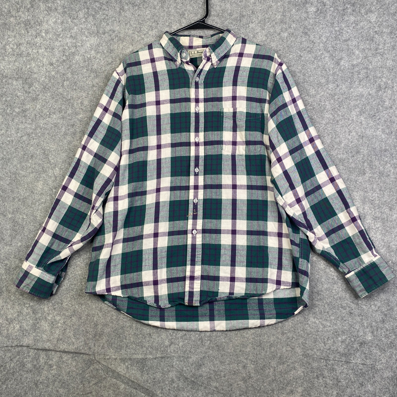 Vintage LL Bean Northwoods Flannel Made in USA Mens Large Plaid Multi