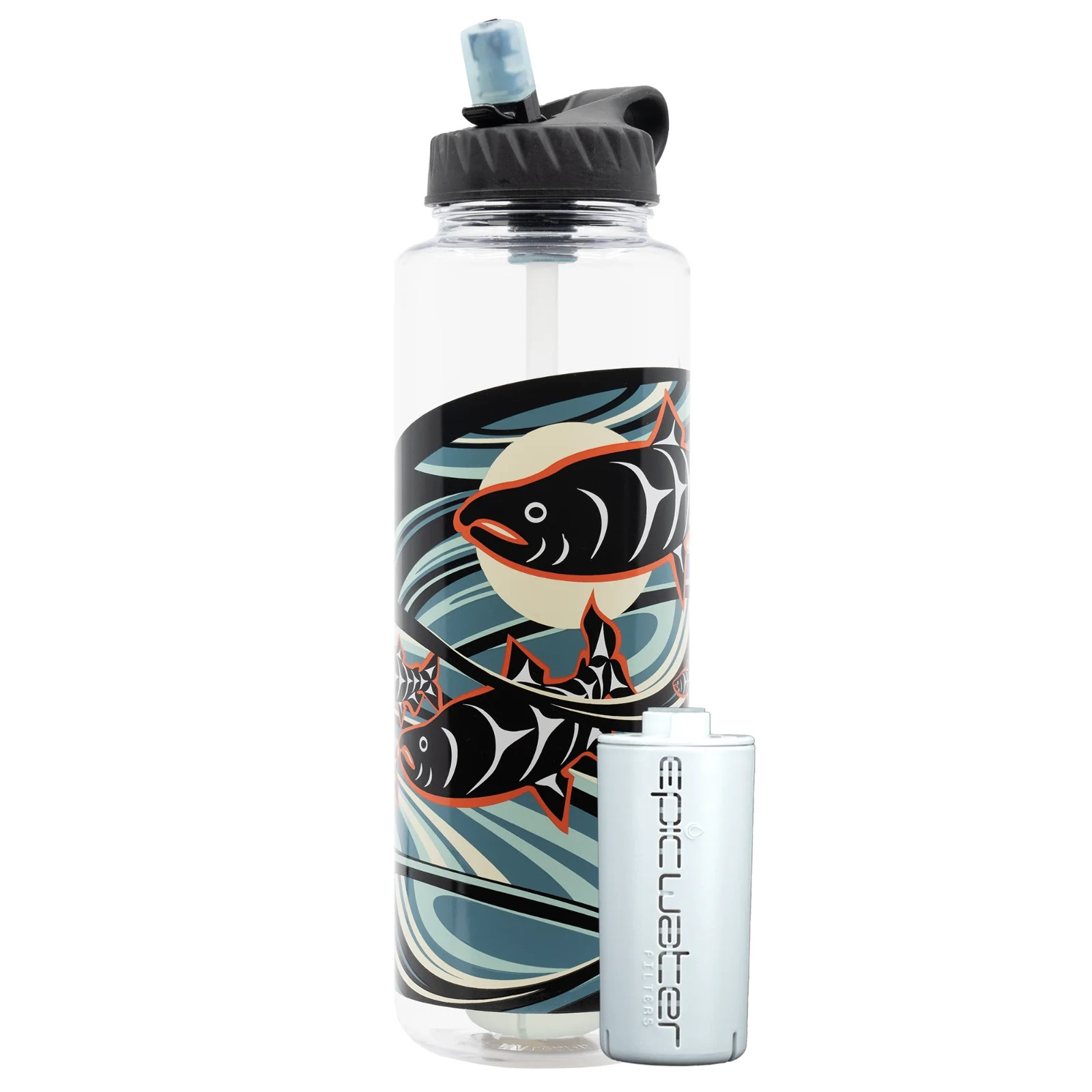 Epic Water Filters Water Bottle - Nalgene OG Leggitt Fish 48oz + 2 Filters Epic Water Filters Water Bottle - Nalgene OG Leggitt Fish 48oz + 2 Filters