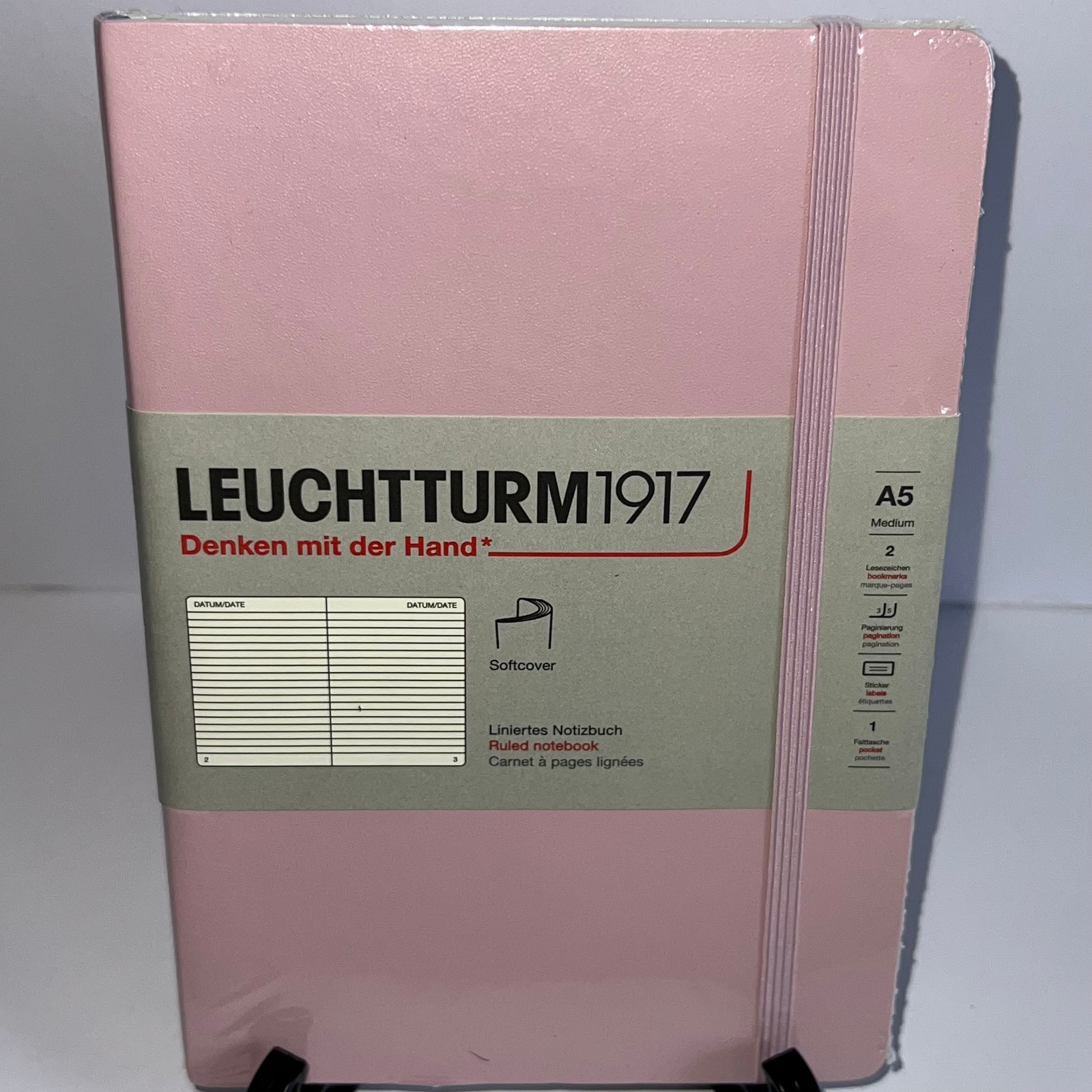 LEUCHTTURM1917 A5 Lined Notebook Softcover 80g - 123 pages - Powder Pink - NEW LEUCHTTURM1917 A5 Lined Notebook Softcover 80g - 123 pages - Powder Pink - NEW
