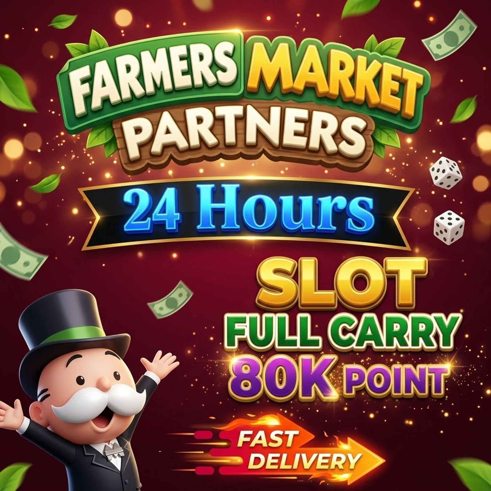 Event Partners-Mono-poly_G0 FARMERS_MARKETš„Full Carry 80k Pointsš„24 Hoursā” Event Partners-Mono-poly_G0 FARMERS_MARKETš„Full Carry 80k Pointsš„24 Hoursā”