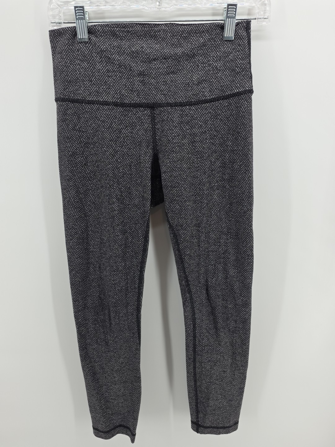 Lululemon Athletica Pants 6 Gray Black Lightweight Herringbone Legging Running 