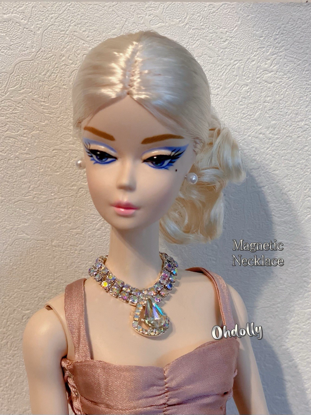 Handmade Rhinestone Silver Necklace For Fashion Integrity Dolls Jewelry Toys 1/6 Handmade Rhinestone Silver Necklace For Fashion Integrity Dolls Jewelry Toys 1/6
