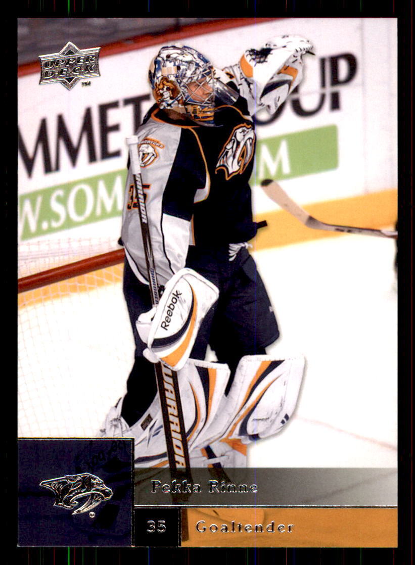 2009-10 Upper Deck #132 Pekka Rinne Nashville Predators 2009-10 Upper Deck #132 Pekka Rinne Nashville Predators