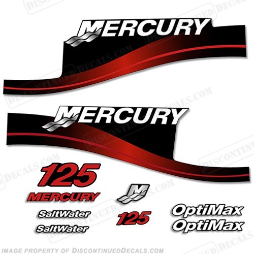 Fits Mercury 125hp Outboard Decal Kit 125 Blue or Red - All Models Available Fits Mercury 125hp Outboard Decal Kit 125 Blue or Red - All Models Available