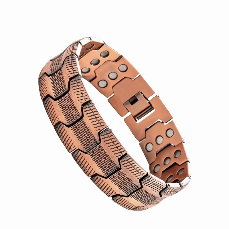 Men\'s Copper Bracelet,3X Strength 99.99% Copper Magnetic Adjustable Length Men\'s Copper Bracelet,3X Strength 99.99% Copper Magnetic Adjustable Length