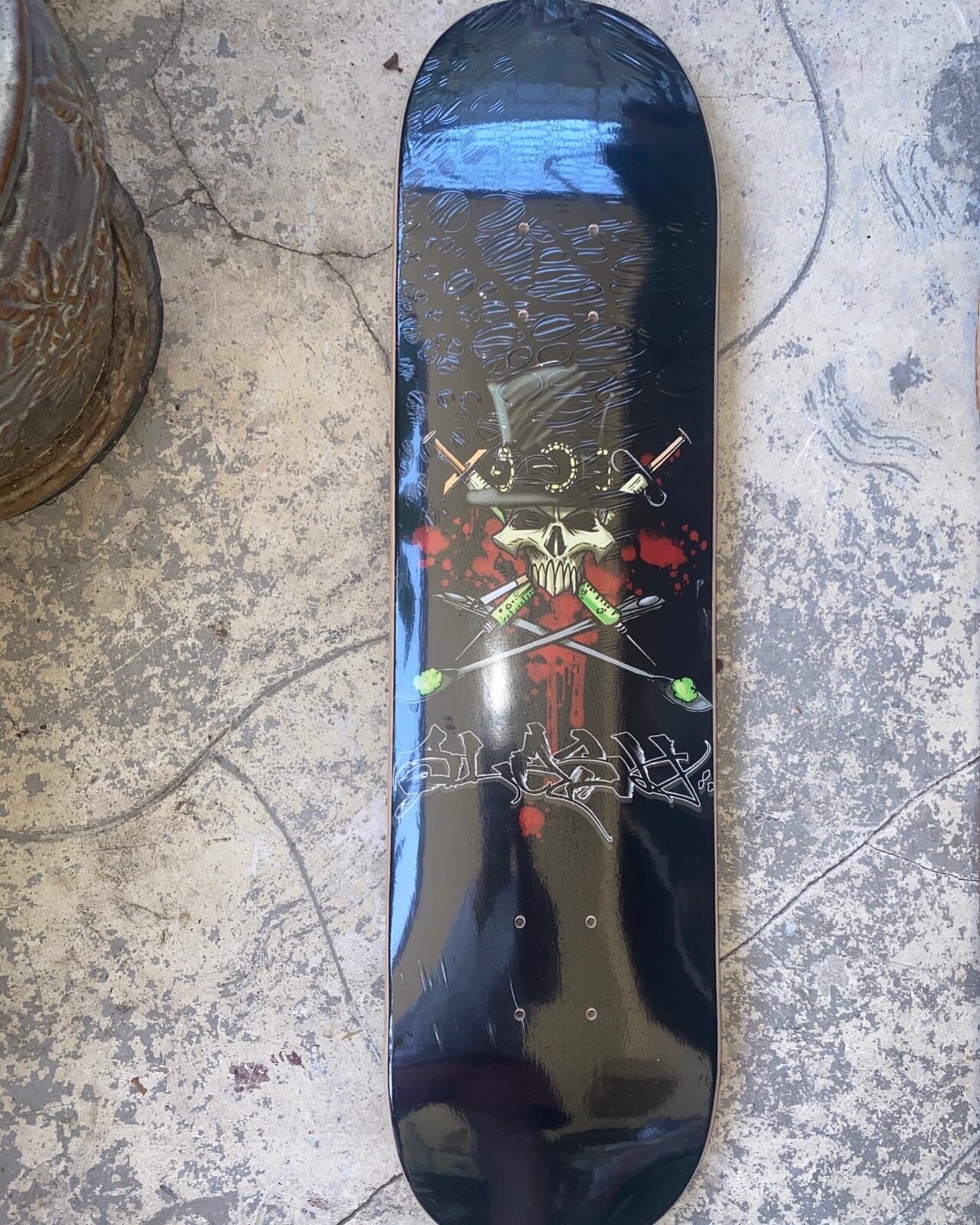 Slash Guns N’ Roses conart skateboard deck new size 8.5
