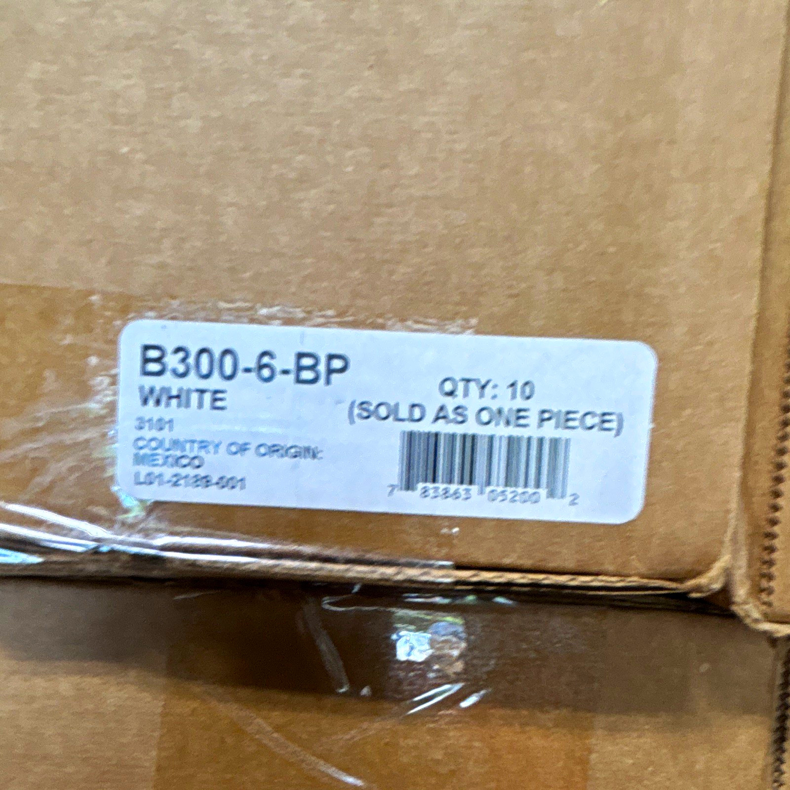 B300-6-BP White Blank Labels Qty 10 Sold as One Piece