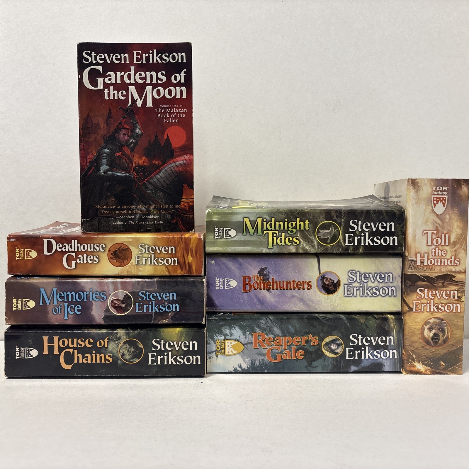 Lot of 8 Books from Malazan Book of the Fallen by Steven Erikson, TOR Fantasy