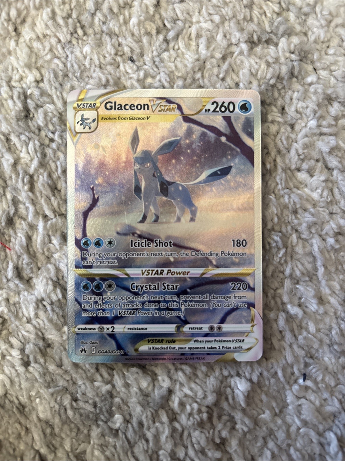Glaceon VSTAR GG40/GG70 SWSH: Crown Zenith: Galarian Gallery Holo Glaceon VSTAR GG40/GG70 SWSH: Crown Zenith: Galarian Gallery Holo