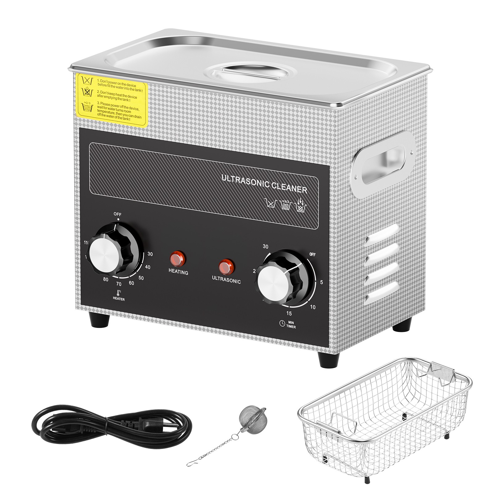 Uimoso 3L Ultrasonic Cleaner with Heater Timer & Basket Digital Sonic Machine