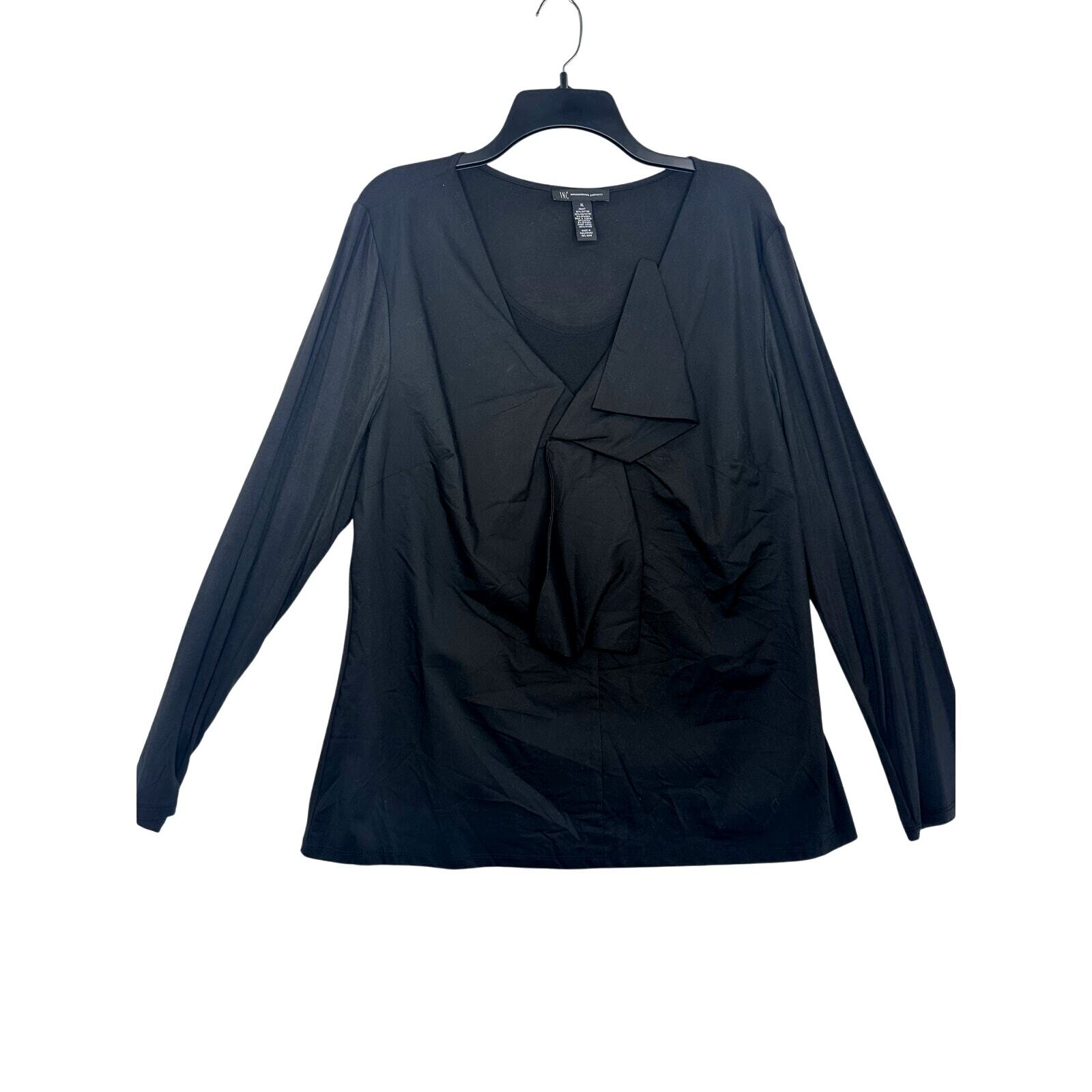 Inc International Concepts Classic Black Bow-Front Top  XL NWT MSRP $59.50