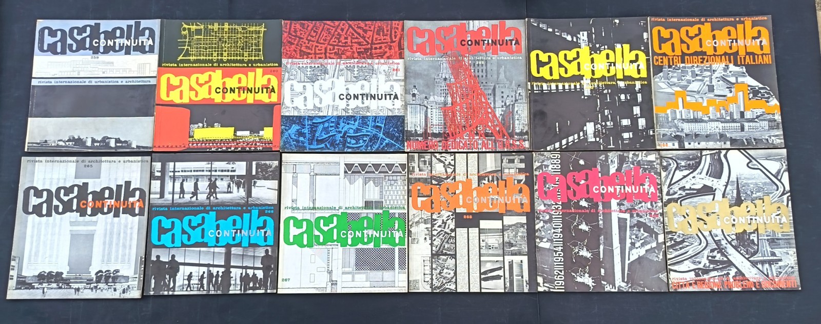 CASABELLA CONTINUITÀ 1962 ANNATA COMPLETA ARCHITETTURA URBANISTICA N. ROGERS 