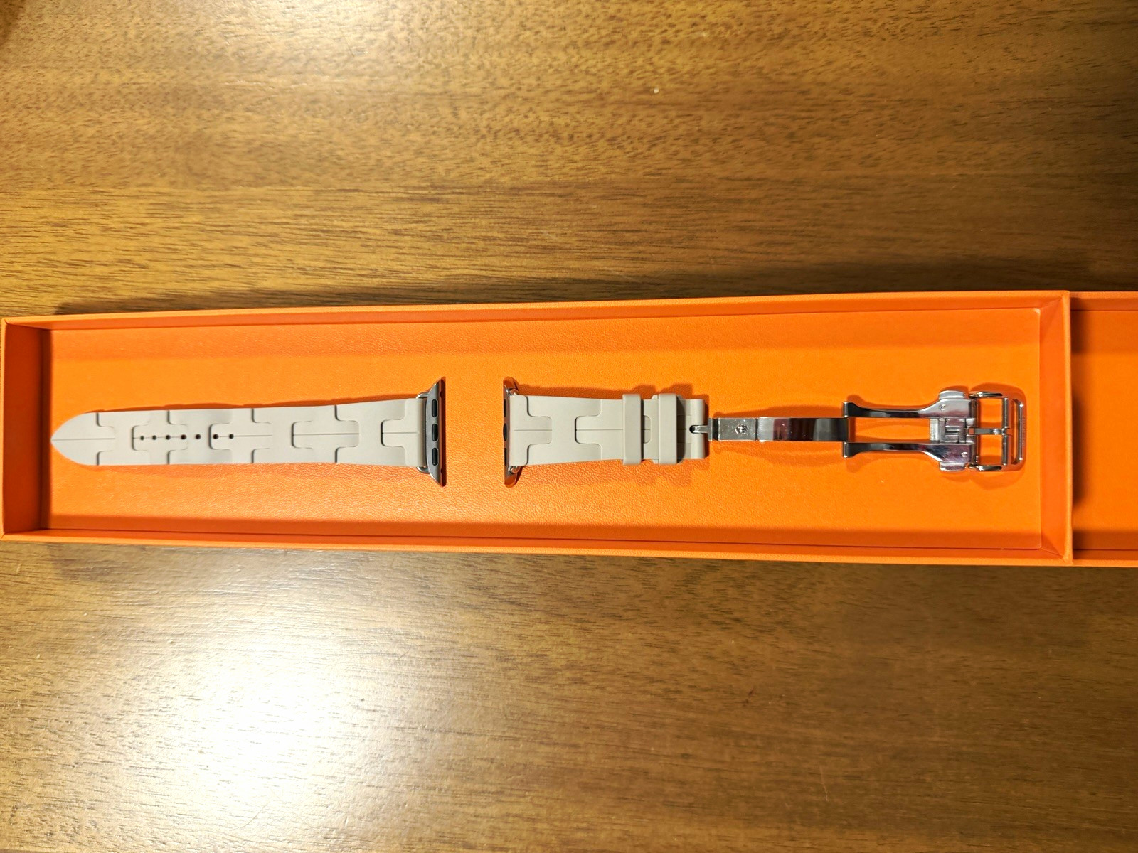 Apple Watch Hermès 42mm Grège Kilim Single Tour Band w/ Box - As Is