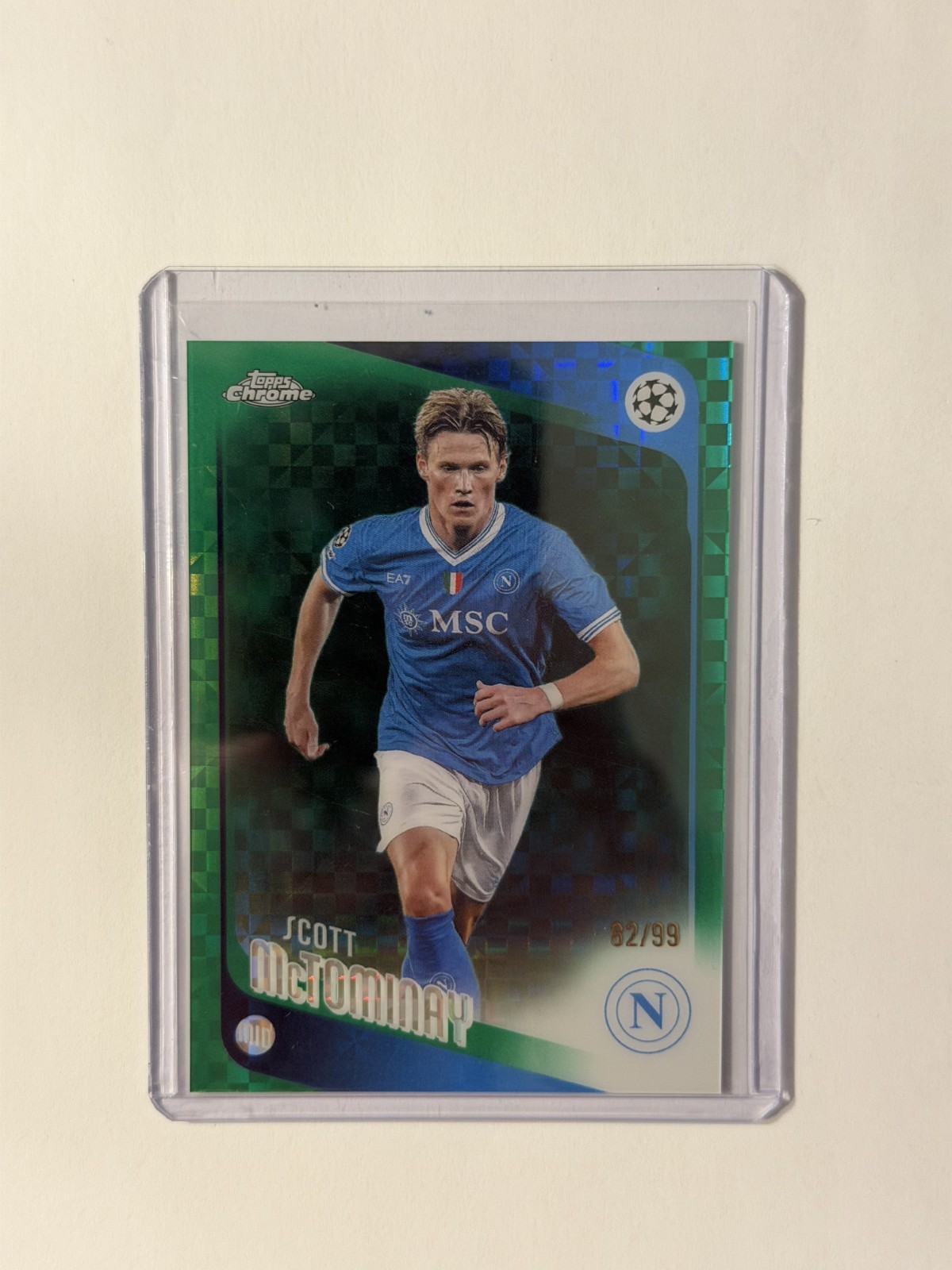 25-26 Topps Chrome Uefa Club Competitions - Scott McTominay Green X-Fractor /99 25-26 Topps Chrome Uefa Club Competitions - Scott McTominay Green X-Fractor /99