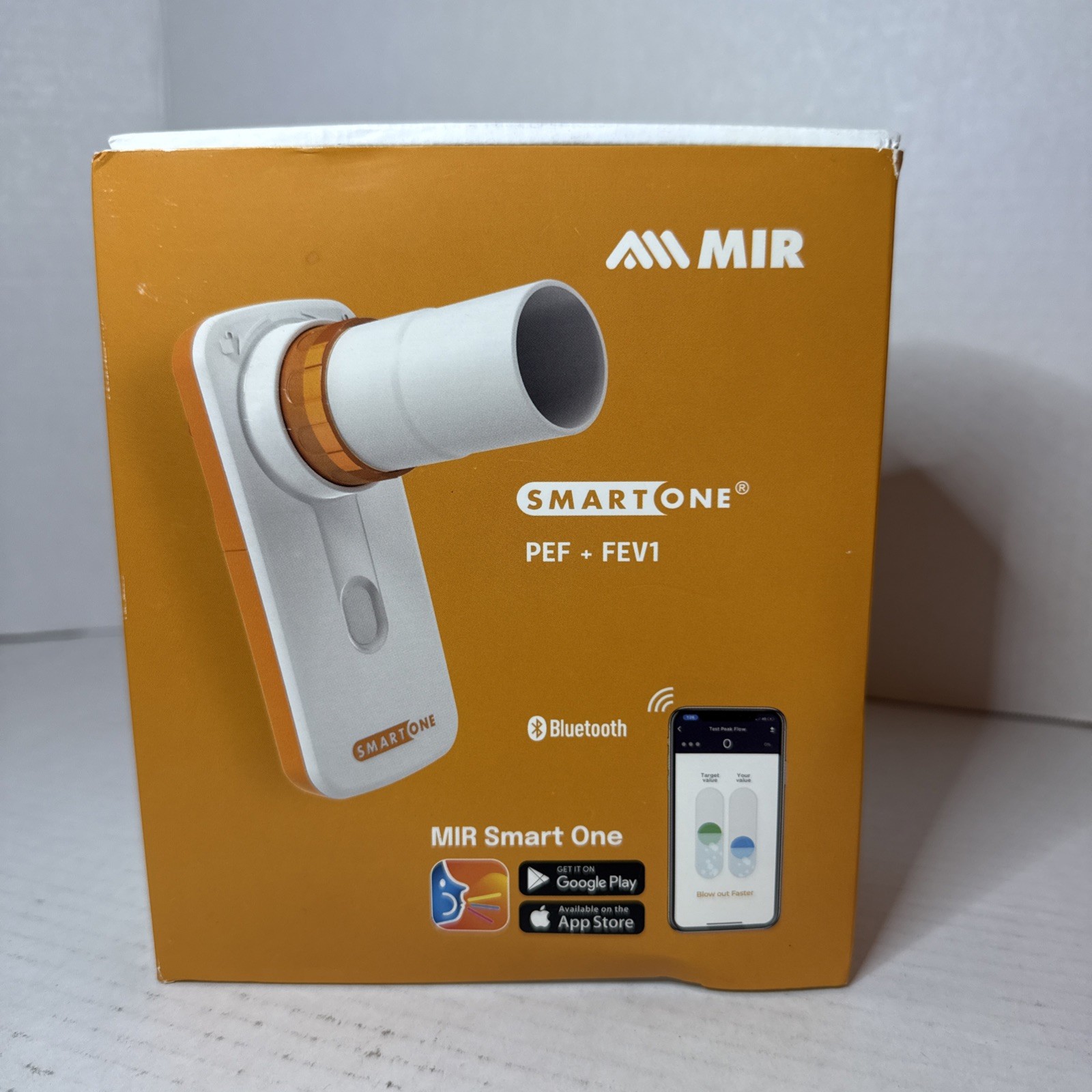 MIR Smart One Personal Spirometer Peak Flow Meter Bluetooth FEV1 PEF New
