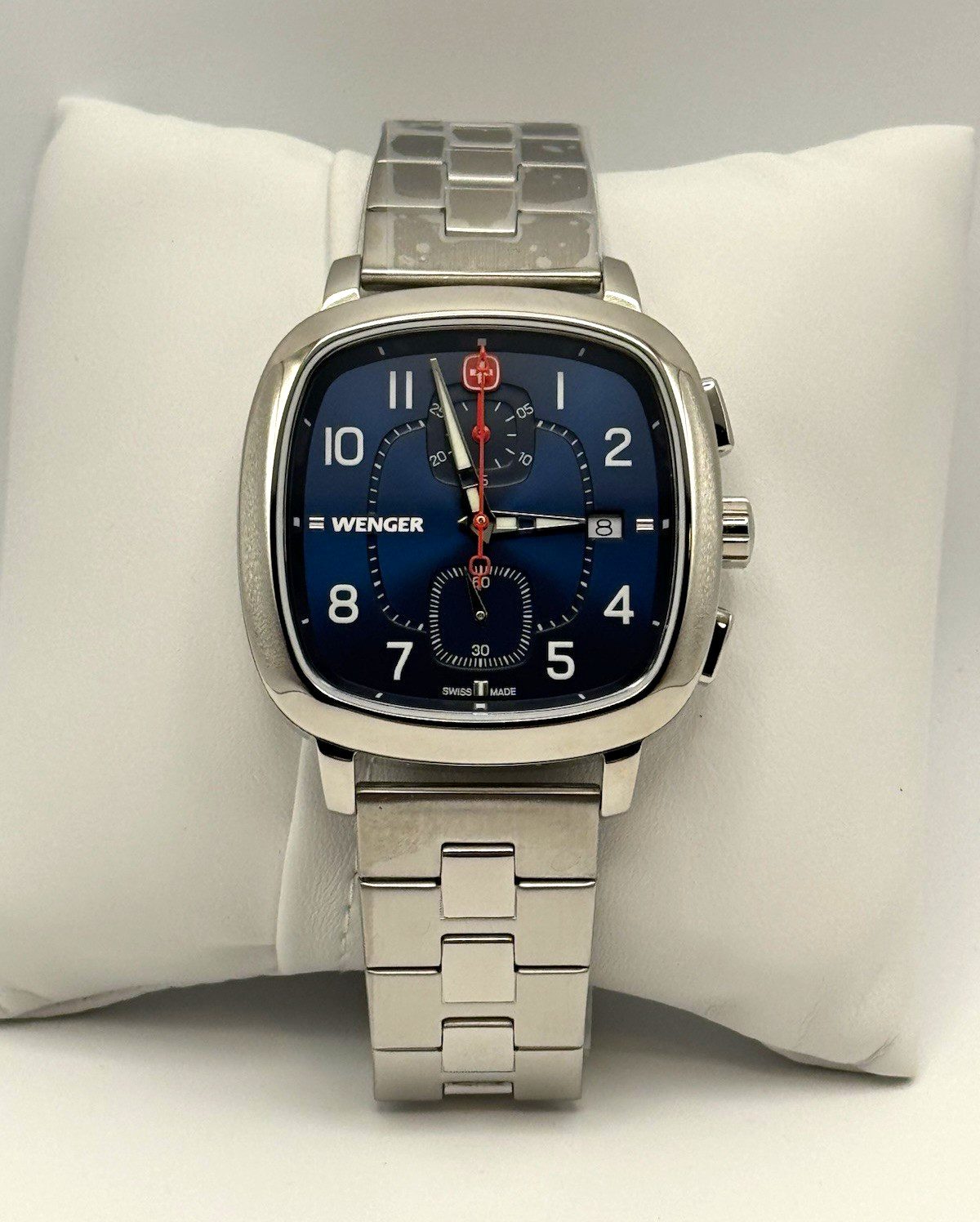 Wenger Men's Vintage Sport Chronograph Blue Dial Stainless Bracelet
