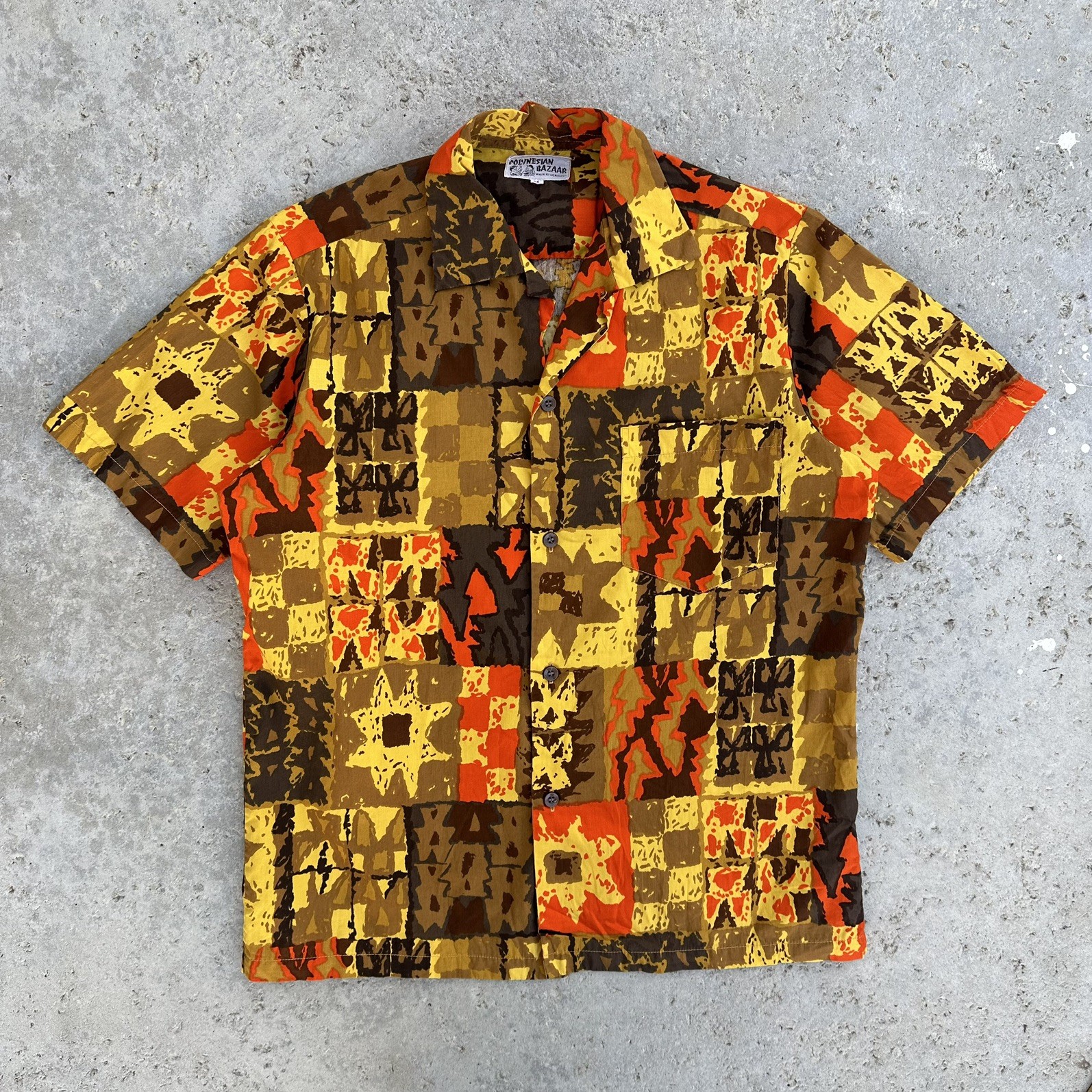 Vintage Polynesian Bazaar Men\'s Hawaiian Shirt Waikiki Honolulu Medium Vintage Polynesian Bazaar Men\'s Hawaiian Shirt Waikiki Honolulu Medium