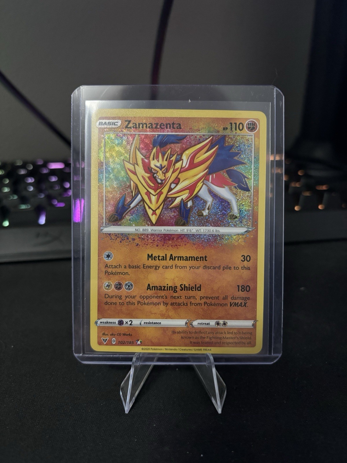 Zamazenta 102/185 Swsh04: Vivid Voltage Holo Zamazenta 102/185 Swsh04: Vivid Voltage Holo