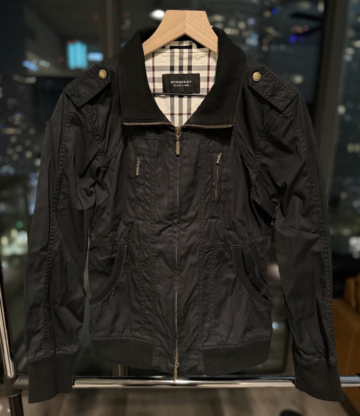Burberry Jacket Black Label Size M Black Nova Check Military Men’s Authentic Burberry Jacket Black Label Size M Black Nova Check Military Men’s Authentic