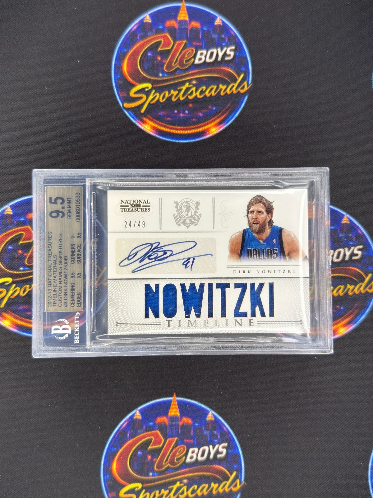 Dirk Nowitzki 2012 National Treasures Timeline Patch Auto /49 BGS 9.5 10 Dirk Nowitzki 2012 National Treasures Timeline Patch Auto /49 BGS 9.5 10