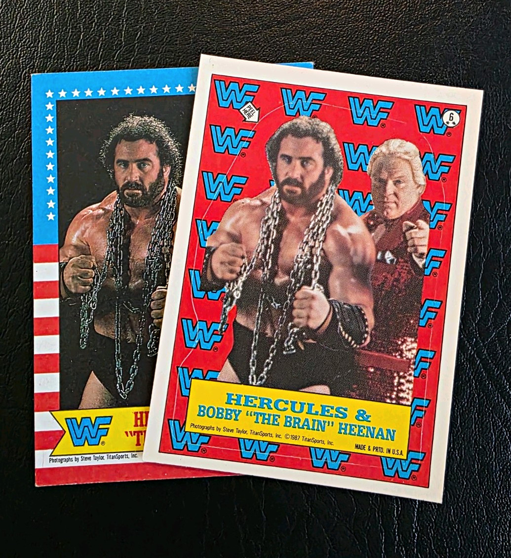 Topps 1987 WWF Wrestling #9 Hercules & Bobby \ Topps 1987 WWF Wrestling #9 Hercules & Bobby \