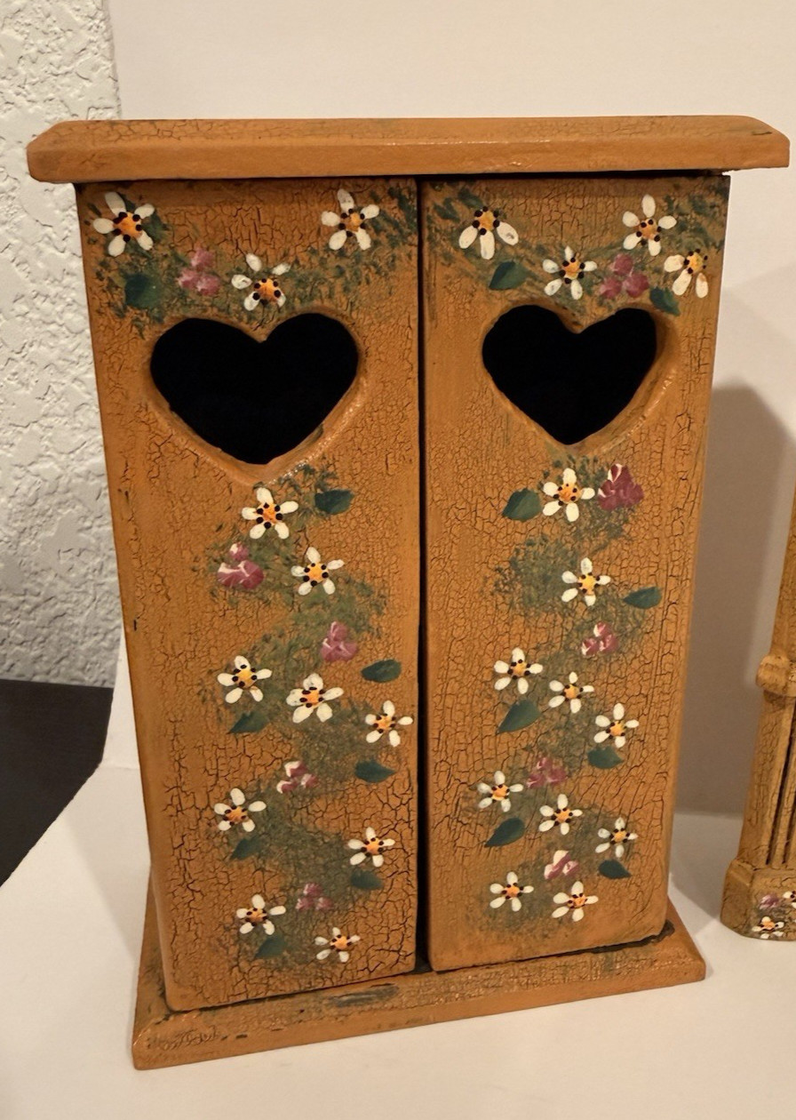 3pc Artisan OOAK (One of a Kind) Folk Art Wooden Dollhouse Collection 3pc Artisan OOAK (One of a Kind) Folk Art Wooden Dollhouse Collection